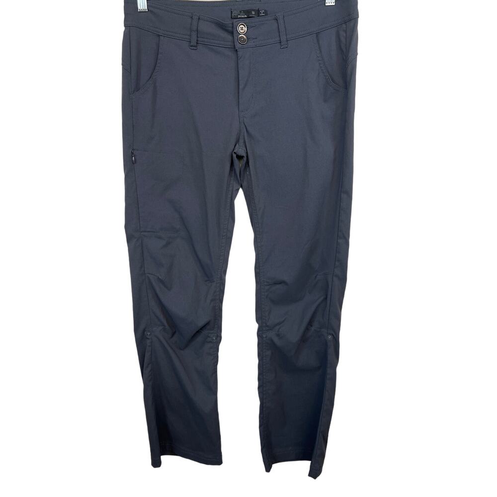 Prana Pants WOMENS 10 Dark Gray Active hiking Convertable snap cargo pockets